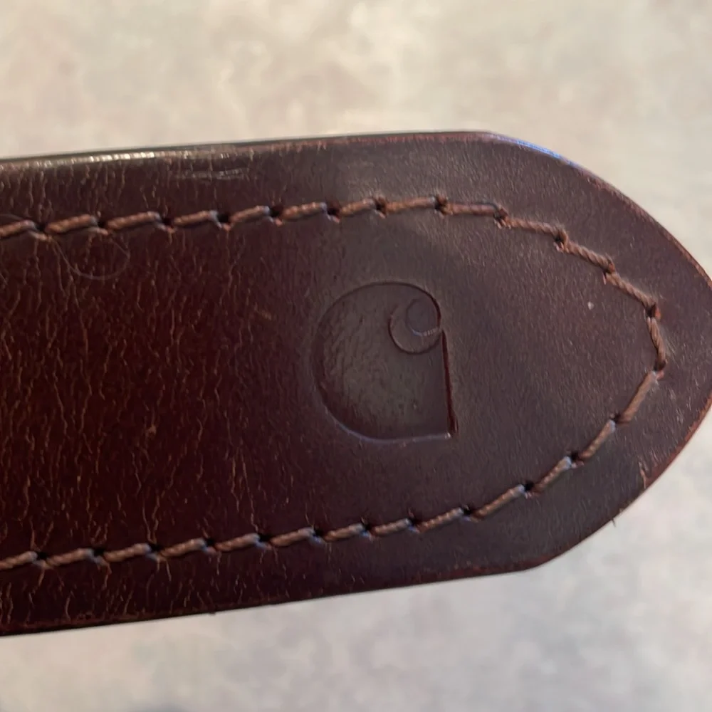 Carhartt Brown Leather Belt with Silver Buckle